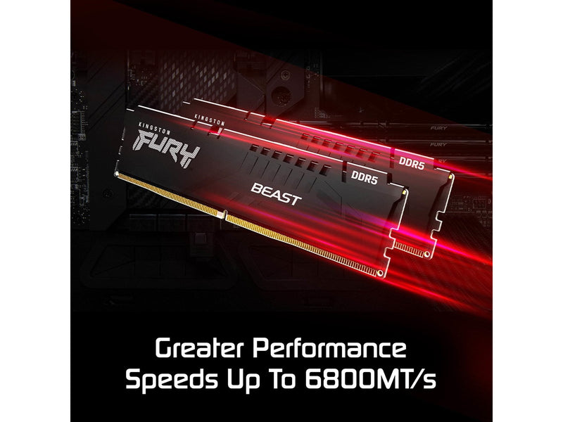 Kingston FURY Beast DDR5-6800 - 32GB - CL34 - Dual Channel (2 pcs) - AMD EXPO & Intel XMP - Schwarz