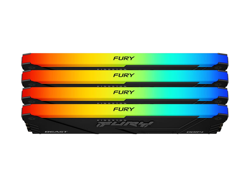 Kingston FURY Beast RGB DDR4-3200 - 32GB - CL16 - Quad Channel (4 pcs) - Intel XMP - Schwarz mit RGB