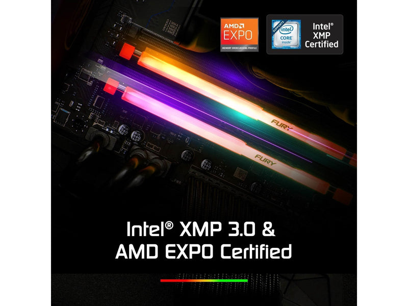 Kingston FURY Beast RGB DDR5-5200 - 32GB - CL40 - Single Channel (1 pcs) - AMD EXPO & Intel XMP - Schwarz mit RGB