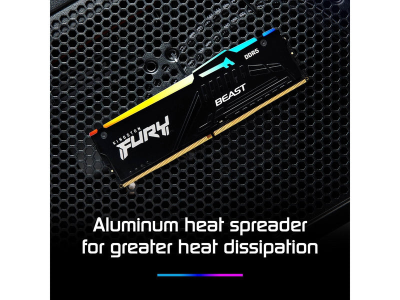 Kingston FURY Beast RGB DDR5-5200 - 32GB - CL40 - Single Channel (1 pcs) - AMD EXPO & Intel XMP - Schwarz mit RGB