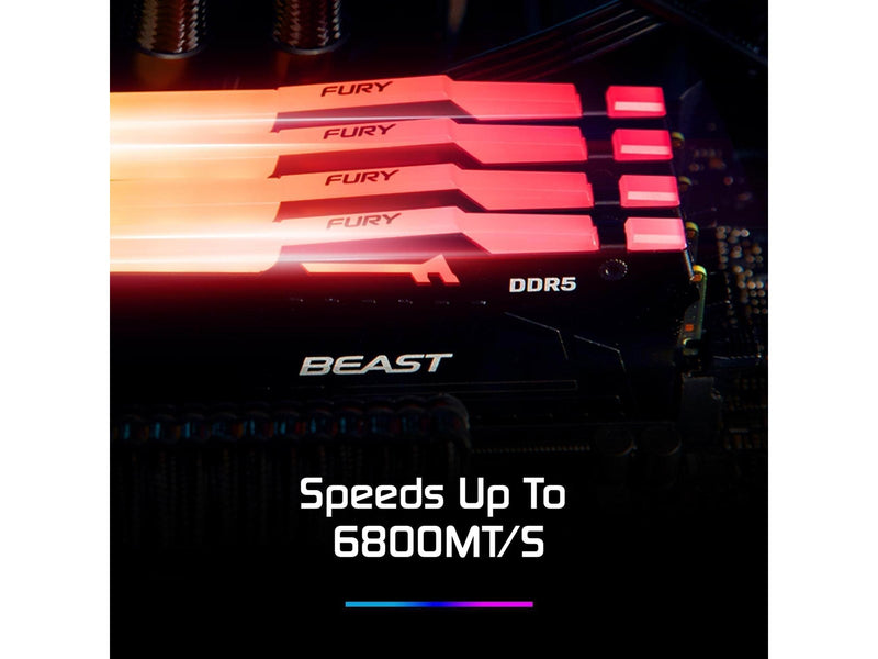 Kingston FURY Beast RGB DDR5-5600 - 16GB - CL40 - Single Channel (1 pcs) - Intel XMP - Schwarz mit RGB