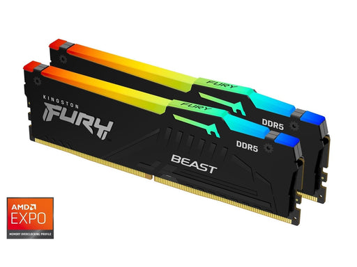 Kingston FURY Beast RGB DDR5-5600 - 64GB - CL36 - Dual Channel (2 pcs) - AMD EXPO & Intel XMP - Schwarz mit RGB