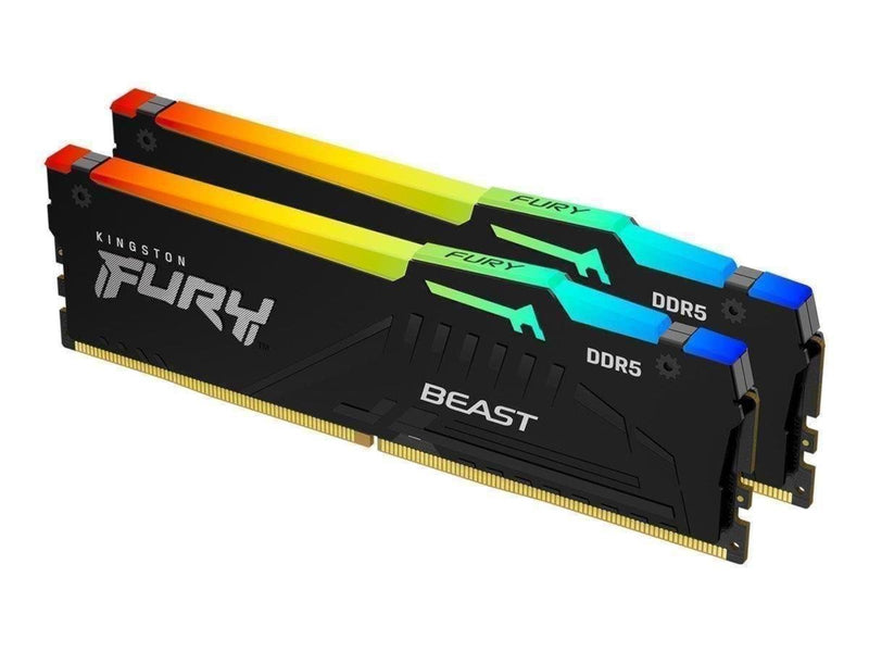 Kingston FURY Beast RGB DDR5-6000 - 16GB - CL36 - Dual Channel (2 pcs) - AMD EXPO - Schwarz mit RGB