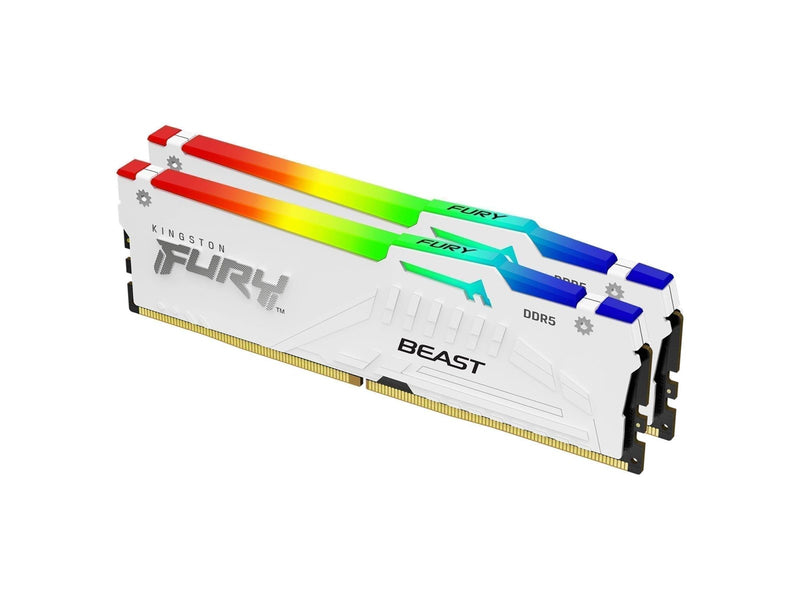 Kingston FURY Beast RGB DDR5-6000 - 32GB - CL36 - Dual Channel (2 pcs) - AMD EXPO - Weiß mit RGB