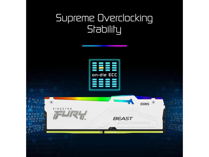 Kingston FURY Beast RGB DDR5-6000 - 64GB - CL36 - Dual Channel (2 pcs) - AMD EXPO - Weiß mit RGB