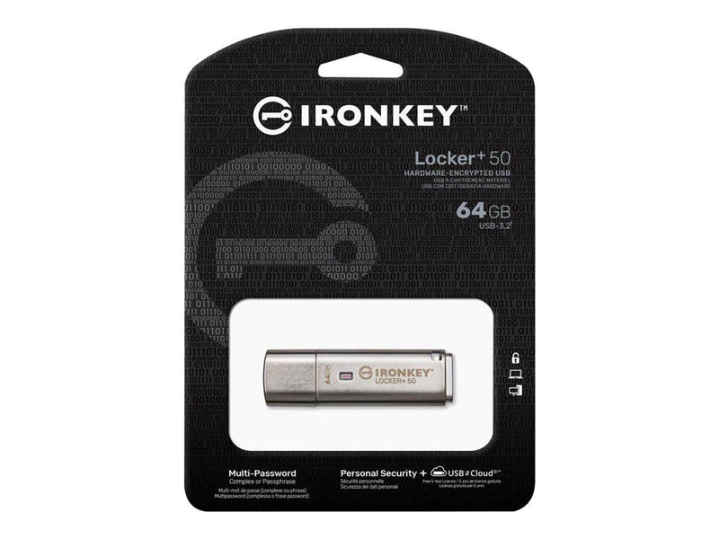 Kingston IronKey Locker+ 50 - 64GB - USB-Stick