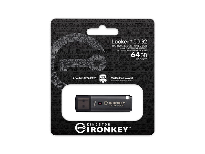 Kingston IronKey Locker+ 50 G2 - Schwarz - 64GB - USB-Stick