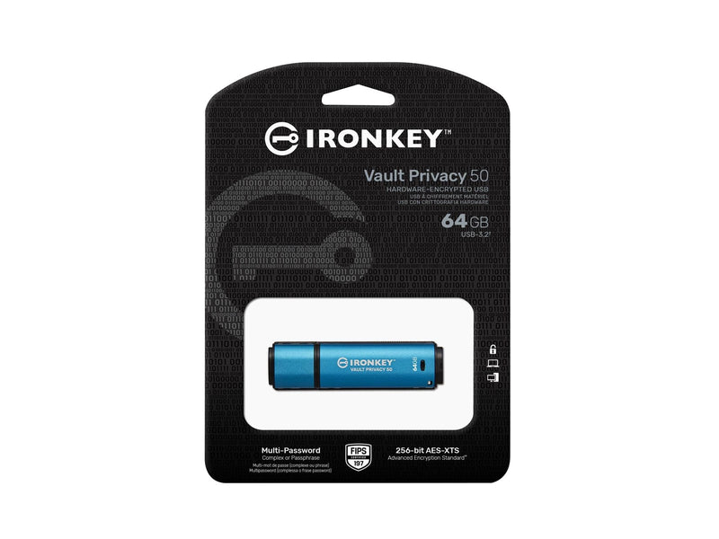 Kingston IronKey Vault Privacy 50 (USB-A 3.2) - 64GB - USB-Stick