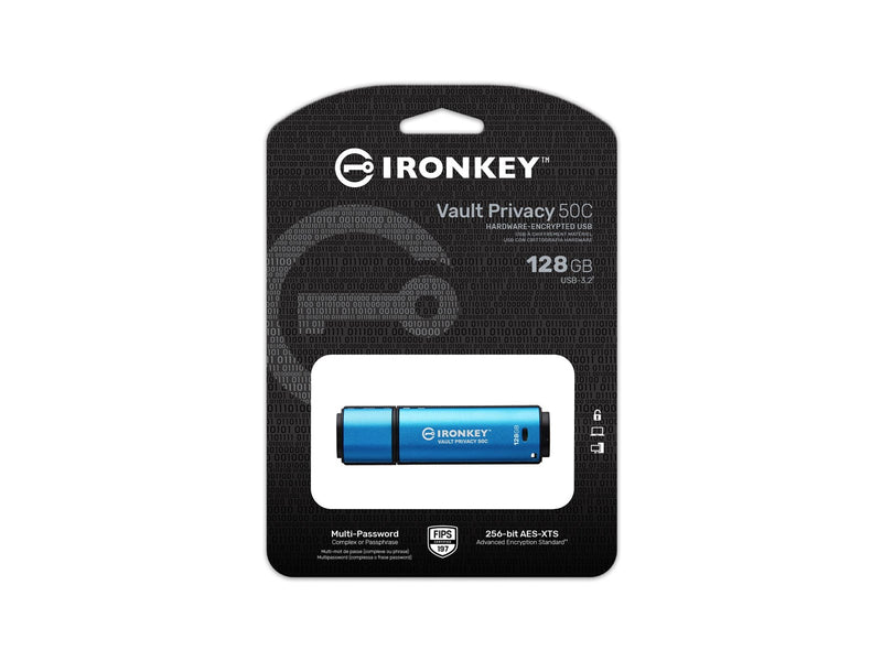 Kingston IronKey Vault Privacy 50 (USB-C 3.2) - 128GB - USB-Stick
