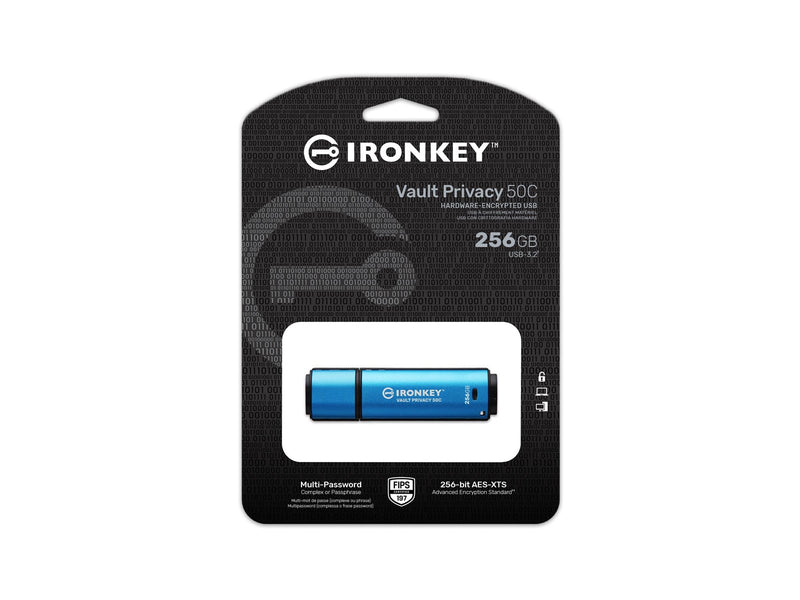 Kingston IronKey Vault Privacy 50 (USB-C 3.2) - 256GB - USB-Stick