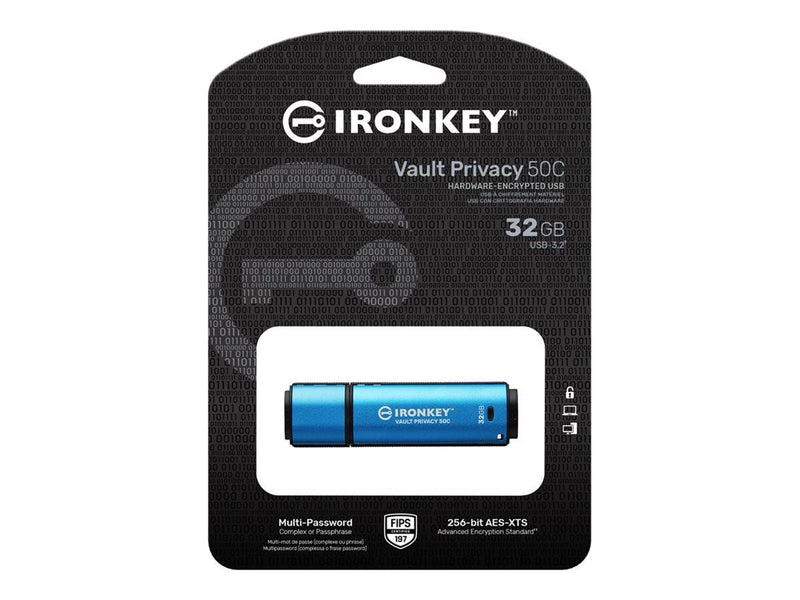 Kingston IronKey Vault Privacy 50 (USB-C 3.2) - 32GB - USB-Stick