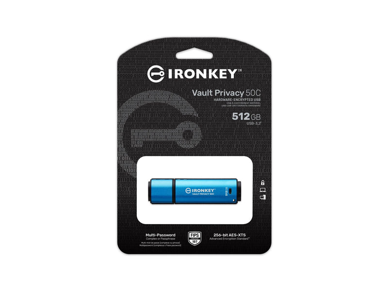 Kingston IronKey Vault Privacy 50 (USB-C 3.2) - 512GB - USB-Stick
