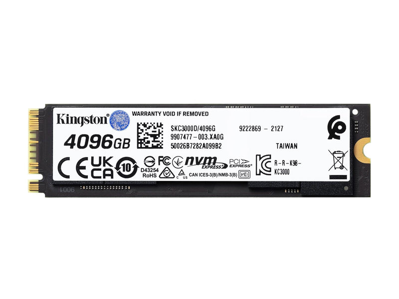 Kingston KC3000 SSD - 4TB - PCIe 4.0 - M.2 2280