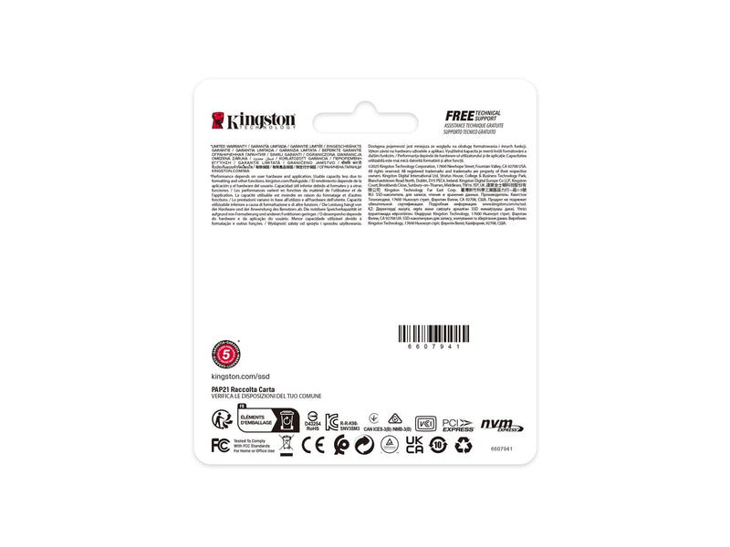 Kingston NV3 SSD - 2TB - PCIe 4.0 - M.2 2230