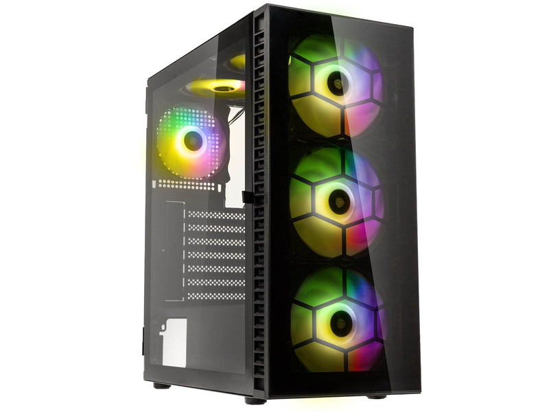 Kolink Observatory HF Glass ARGB Midi Tower Case - black - Gehäuse - Desktop - Schwarz