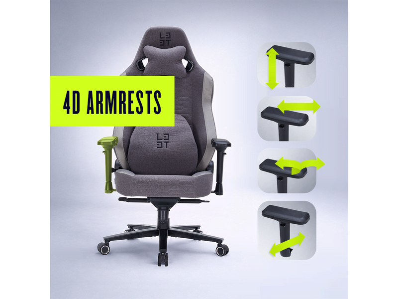 L33T Xsense Gaming Stuhl - Grau - 154 kg