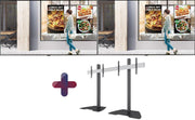 LG 2x 49XS2E-B Digital Signage Schaufenster Displays 124,5cm 49 Zoll + Neomounts NMPRO-S21 Dual Standfuß