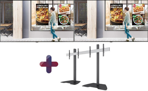 LG 2x 49XS2E-B Digital Signage Schaufenster Displays 124,5cm 49 Zoll + Neomounts NMPRO-S21 Dual Standfuß