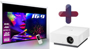 LG HU810PW Forte CineBeam Laser Heimkino Beamer 2700 ANSI Lumen + eSmart MIMOTO Motor Leinwand 254 cm 100 Zoll