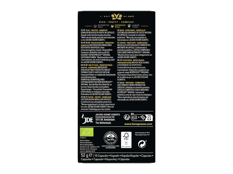 L'OR Capsules Espresso Bio Organic - 10 pcs
