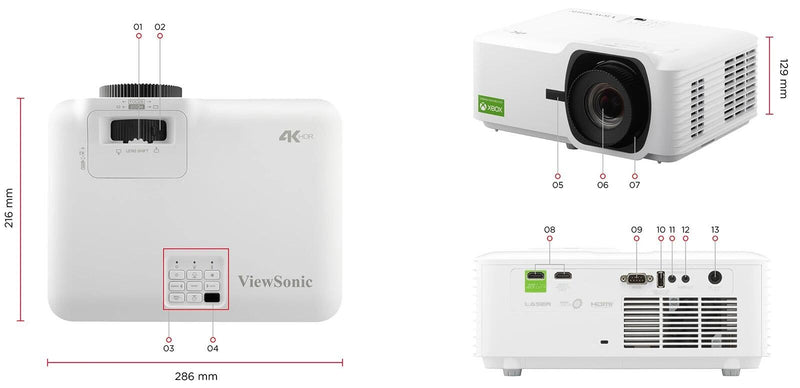 ViewSonic V554K Heimkino Laser Beamer 3500 ANSI Lumen