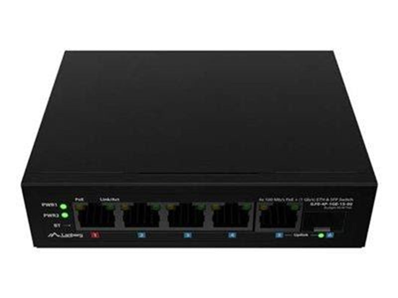 Lanberg ILFE-4P-1GE-1S-90 - switch - 5 ports - unmanaged - rack-mountable