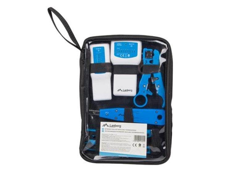 Lanberg NT-0302 Network Toolkit RJ45 RJ11 Cable Tester - Crimping Stripping LSA-Insertion Tool