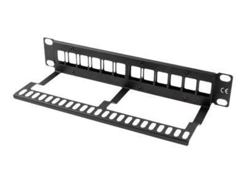 Lanberg PPKS-9112-B Patch Panel Blank 12-Port 1U with Organizer for Keystone Modules Black