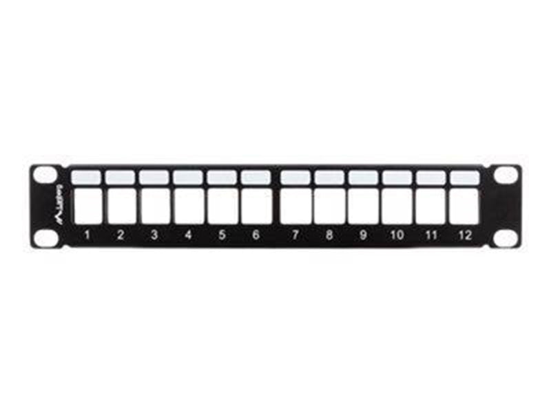 Lanberg PPKS-9112-B Patch Panel Blank 12-Port 1U with Organizer for Keystone Modules Black