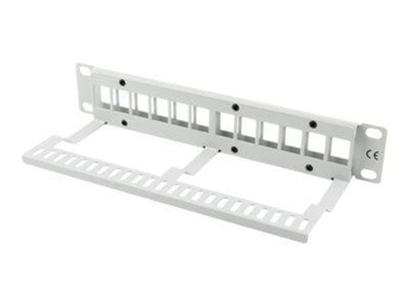 Lanberg PPKS-9112-S Patch Panel Blank 12-Port 1U With Organizer for Keystone Modules Grey