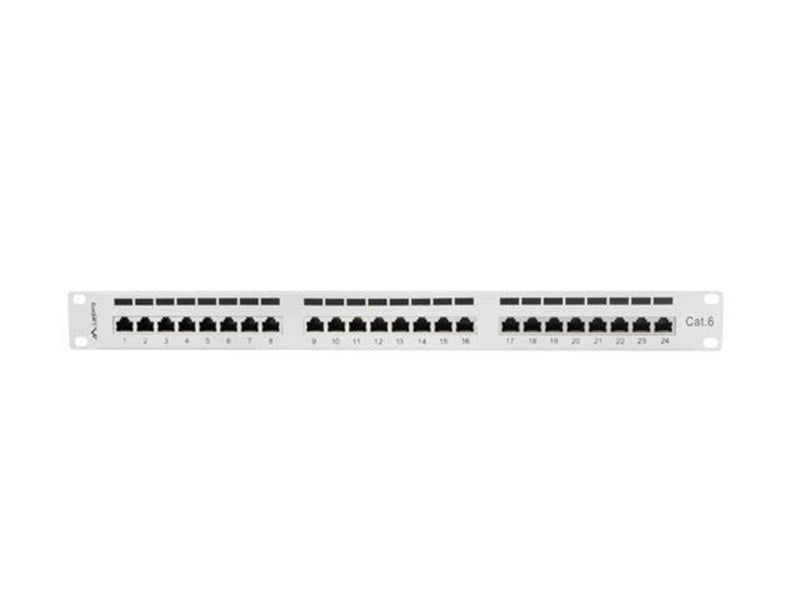 Lanberg PPS6-1024-S 24-Port Patch Panel 1U 19" Cat6 Shielded Grey RAL7035