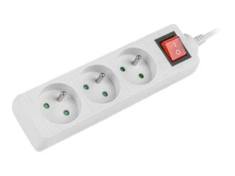 Lanberg PS1-03E-0300-W - power strip - 2500 Watt