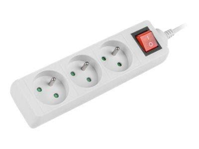 Lanberg PS1-03E-0300-W - power strip - 2500 Watt