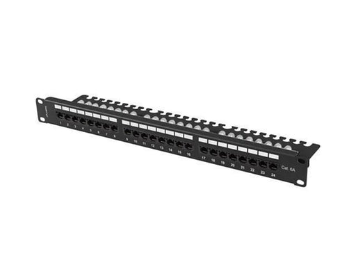 Lanberg Patch Panel 24-Port 1U 19" CAT.6A UTP w/ Cable Organizer Black