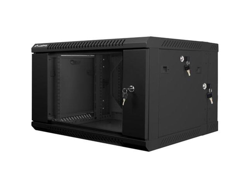 Lanberg WF02-6606-10B Rack Cabinet 19" Double Section Wall Mount 6U 600x600mm (Flat Pack)) Black