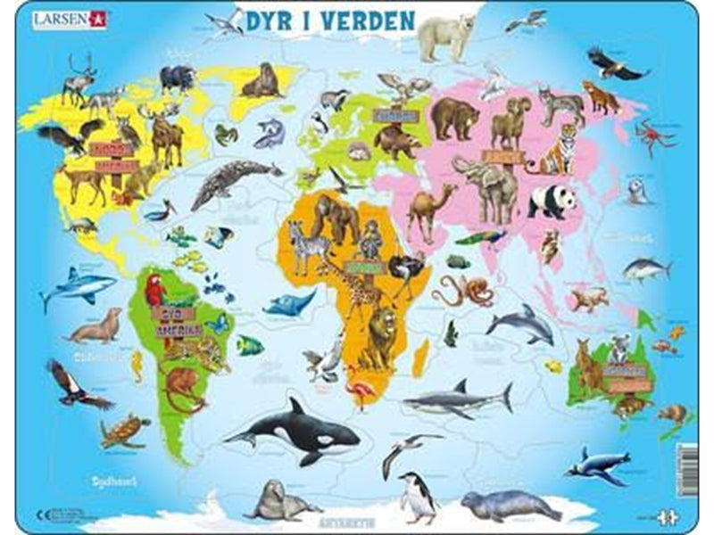 Larsen Puzzles Puzzle Animals in the World - 28 pieces Maxi (36.5x28.5 cm) 2D Puzzles