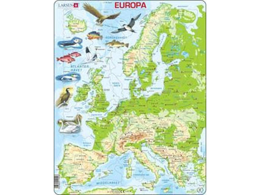 Larsen Puzzles Puzzle Europe Physical Standing - 87 pieces Maxi (36.5x28.5 cm) 2D Puzzles