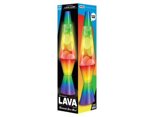 Lava Lamp 37cm White/Tri-colour Rainbow Base