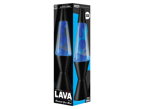 Lava Lamp Neon 37cm Blue/Clear Black Base