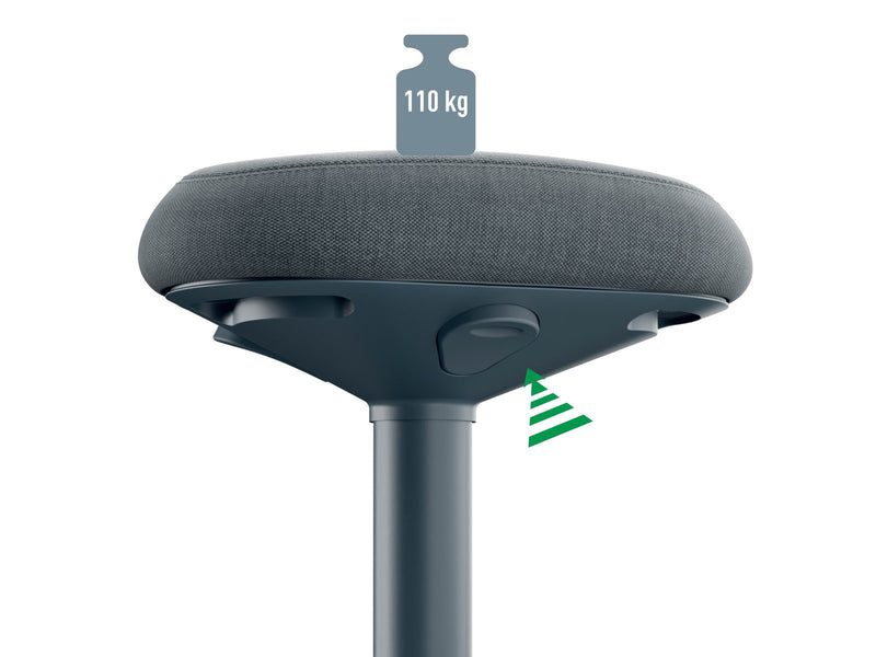 Leitz Ergo Active Sitzhocker mit Komfortsitz, Dunkelgrau