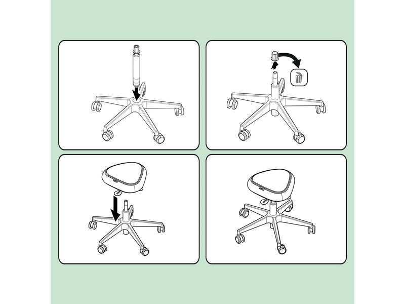Leitz  Ergo Active Sitzhocker mit Rollen und Balance-Komfortsitz