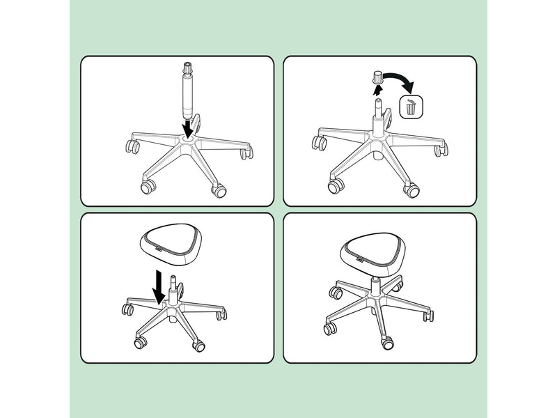 Leitz  Ergo Active Sitzhocker mit Rollen und Komfortsitz