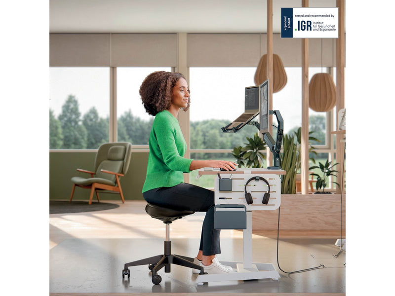 Leitz  Ergo Active Sitzhocker mit Rollen und Komfortsitz