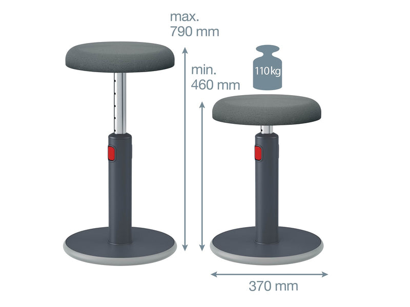 Leitz  Ergo Cosy Active Sitz- & Stehhocker 2-in-1 Samtgrau