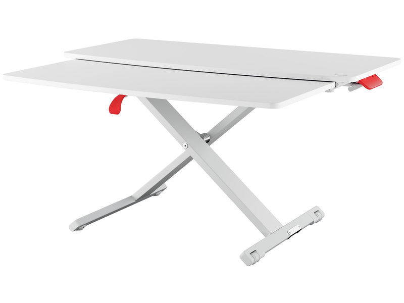 Leitz Ergo Cosy Höhenverstellbarer Sitz-/Steh-Schreibtischaufsatz mit ausziehbarer Tastaturablage