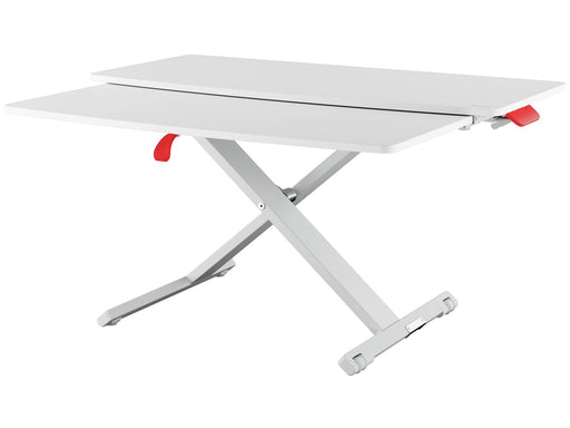 Leitz Ergo Cosy Höhenverstellbarer Sitz-/Steh-Schreibtischaufsatz mit ausziehbarer Tastaturablage