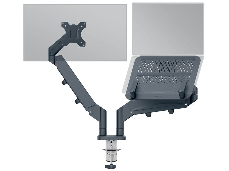 Leitz Ergo Platzsparender Dual Monitorarm mit Laptophalterung