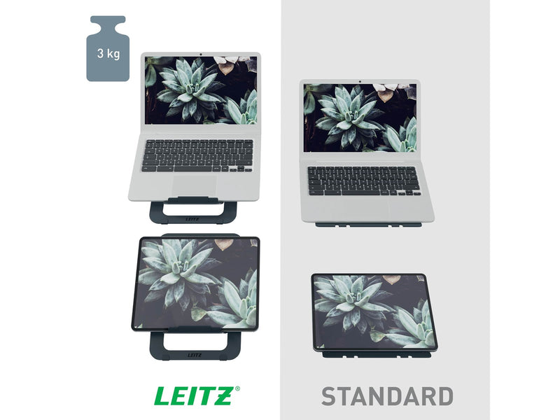 Leitz Ergo Ultraflacher höhenverstellbarer Aluminium-Laptopständer
