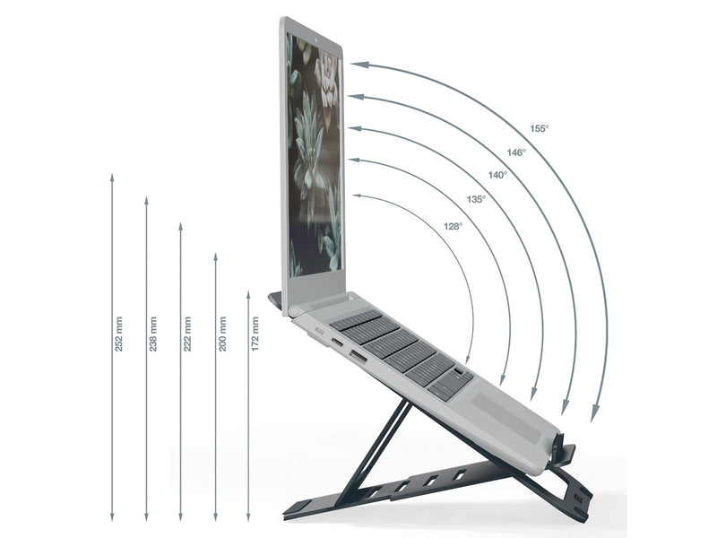Leitz Ergo Ultraflacher höhenverstellbarer Aluminium-Laptopständer