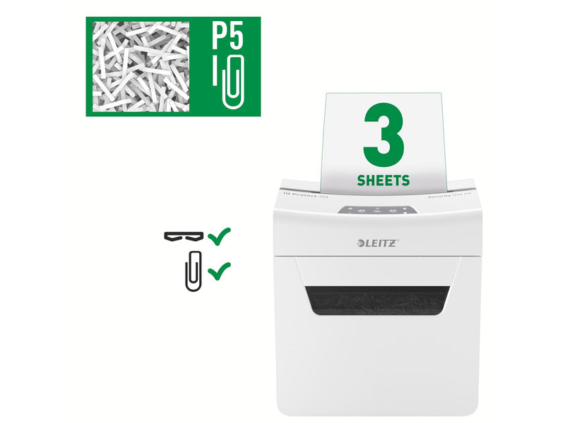 Leitz IQ 3M Protect Premium Aktenvernichter, Mikroschnitt, P5, 3 Blatt